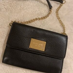 Michael Kors Black Leather Crossbody Bag